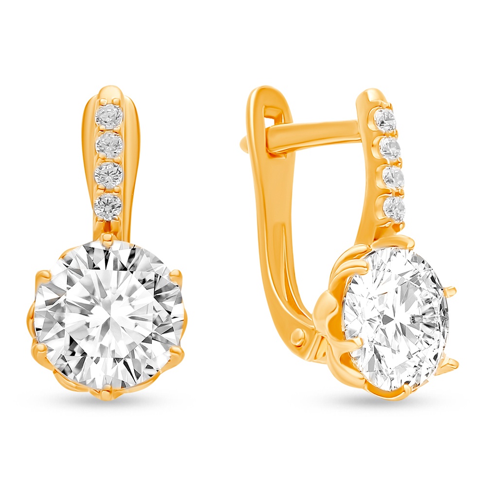 

Серьги из серебра 585Gold 702010442, фианит, 702010442