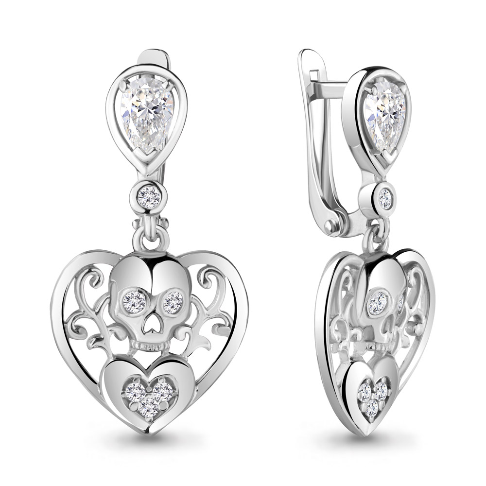 

Серьги подвески из серебра с фианитом Aquamarine 48738А_925_р, 48738А_925_р