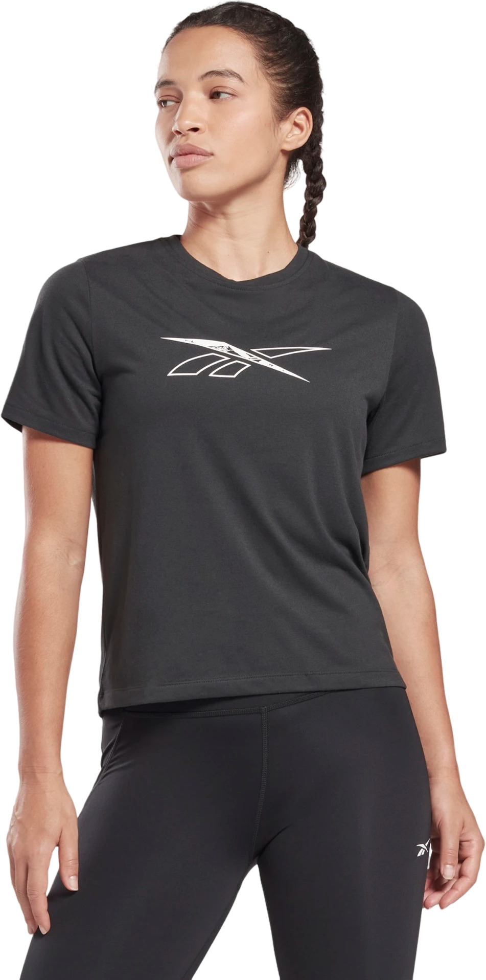 

Футболка женская Reebok HB1049 черная S, Черный, HB1049