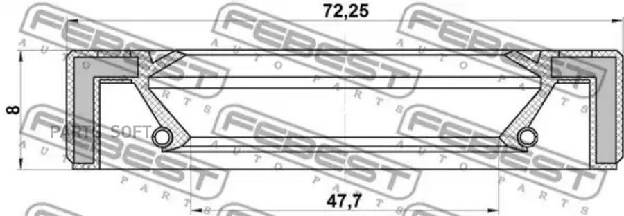

FEBEST 95GAS49720808X САЛЬНИК ПРИВОДА 49X72X8