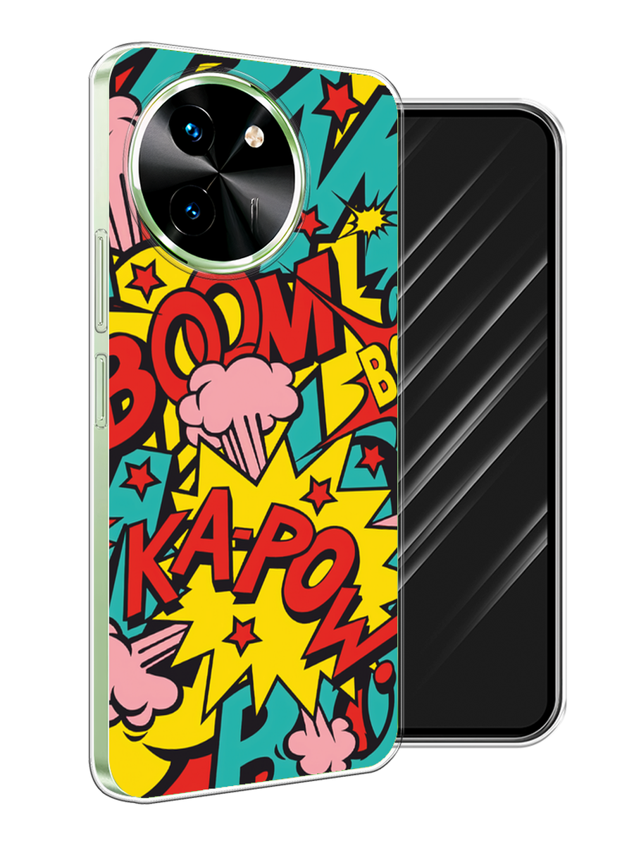 

Чехол Awog на Vivo T3x/Y38 5G "Постер pop art", Бирюзовый;желтый;красный, 2610750-1