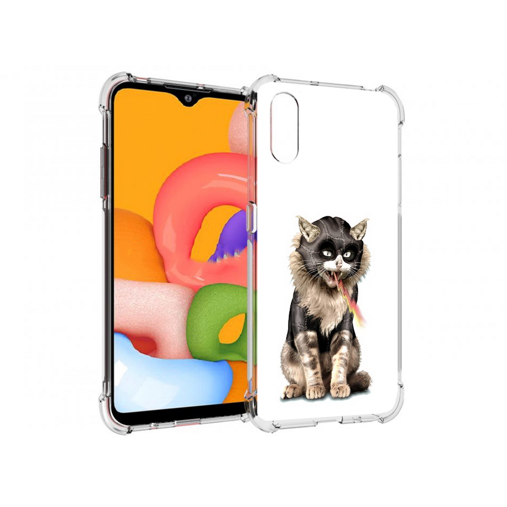 

Чехол MyPads Tocco для Samsung Galaxy A01 дьяволский кот (PT144711.509.341), Прозрачный, Tocco