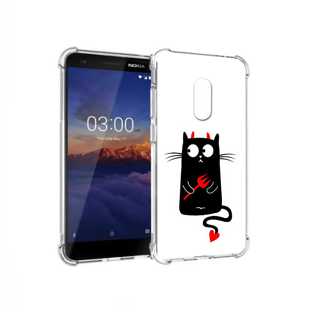 

Чехол MyPads Tocco для Nokia 3.1 Кот демон (PT114125.119.97), Прозрачный, Tocco