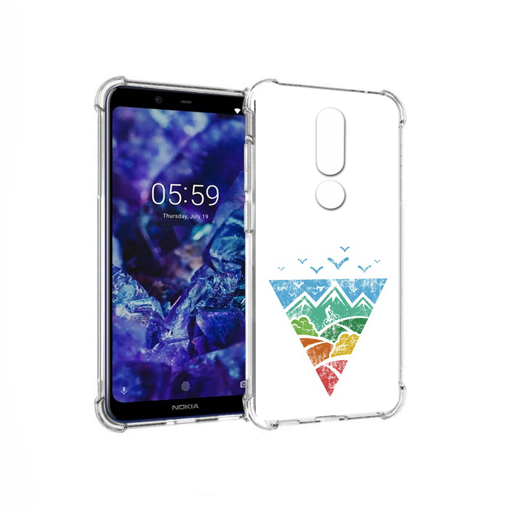 

Чехол MyPads Tocco для Nokia 5.1 Plus Лес земля море чайки (PT119548.120.105), Прозрачный, Tocco