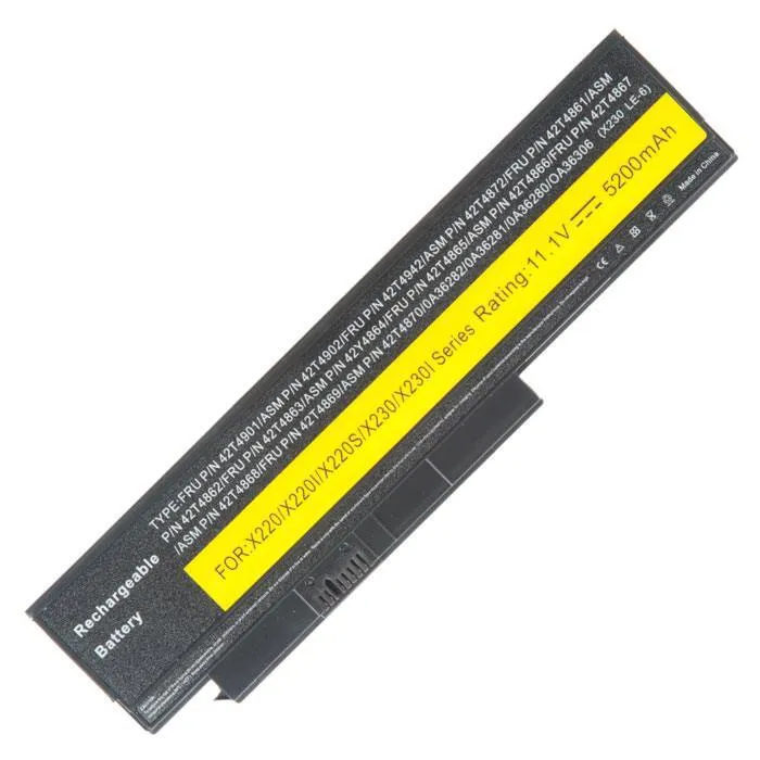 

Аккумулятор для ноутбука Lenovo ThinkPad X220 Tablet 5200 мАч 11В (42T4879)
