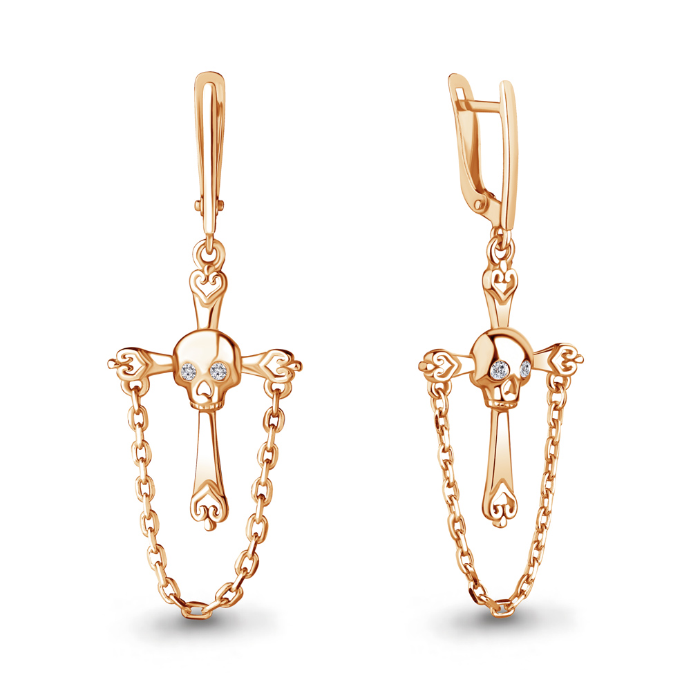 

Серьги подвески из серебра с фианитом Aquamarine 48742А_925_з, 48742А_925_з