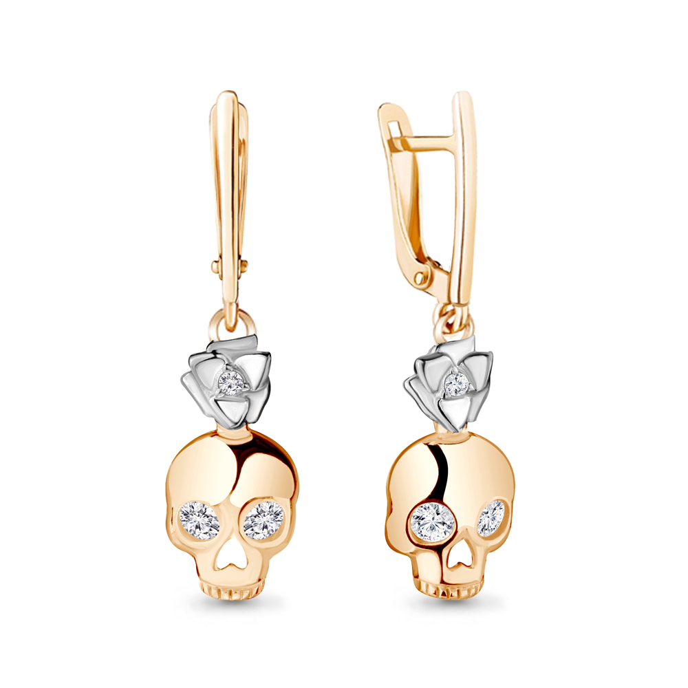 

Серьги подвески из серебра с фианитом Aquamarine 48744А_925_з, 48744А_925_з