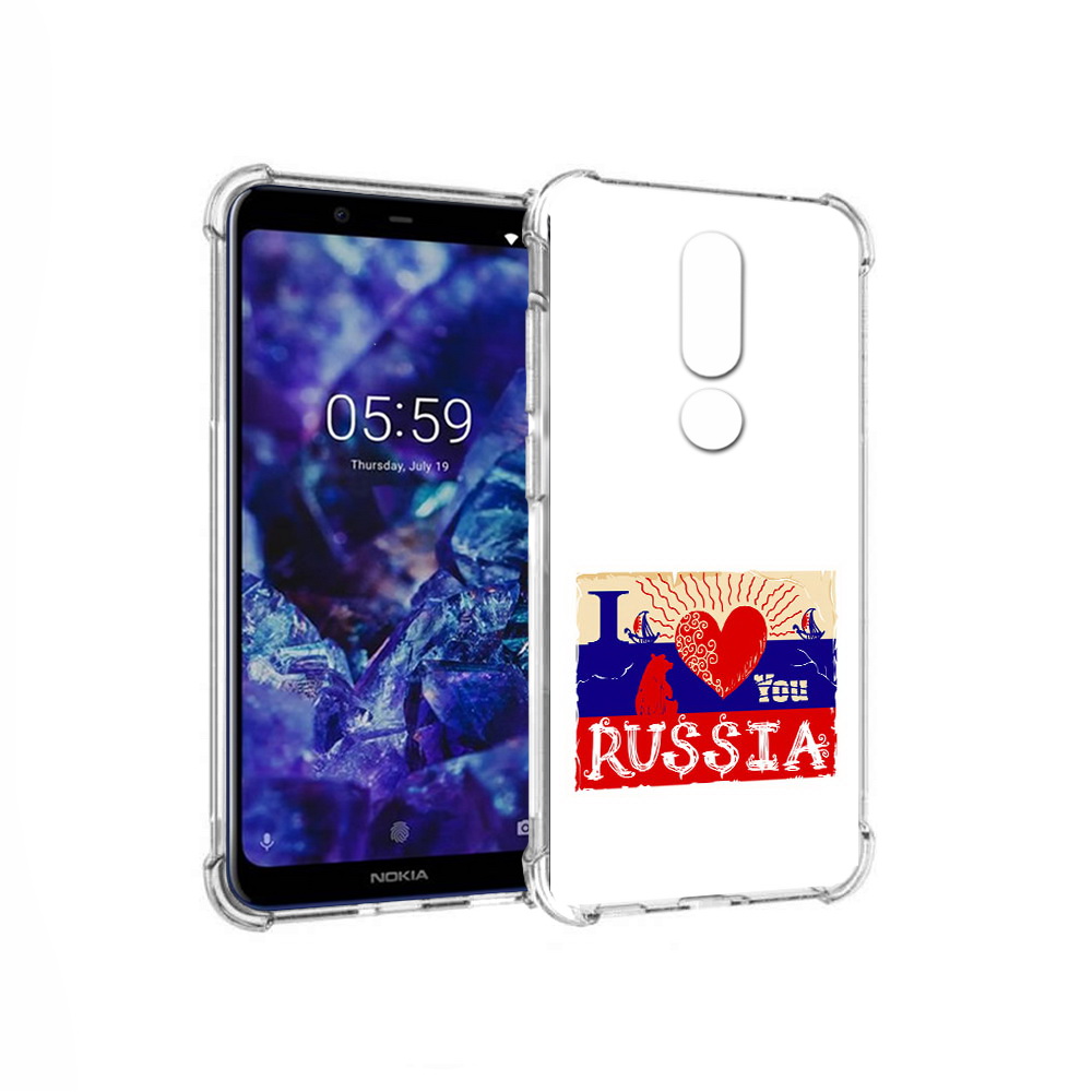 

Чехол MyPads Tocco для Nokia 5.1 Plus Люблю Россию (PT119548.120.112), Прозрачный, Tocco