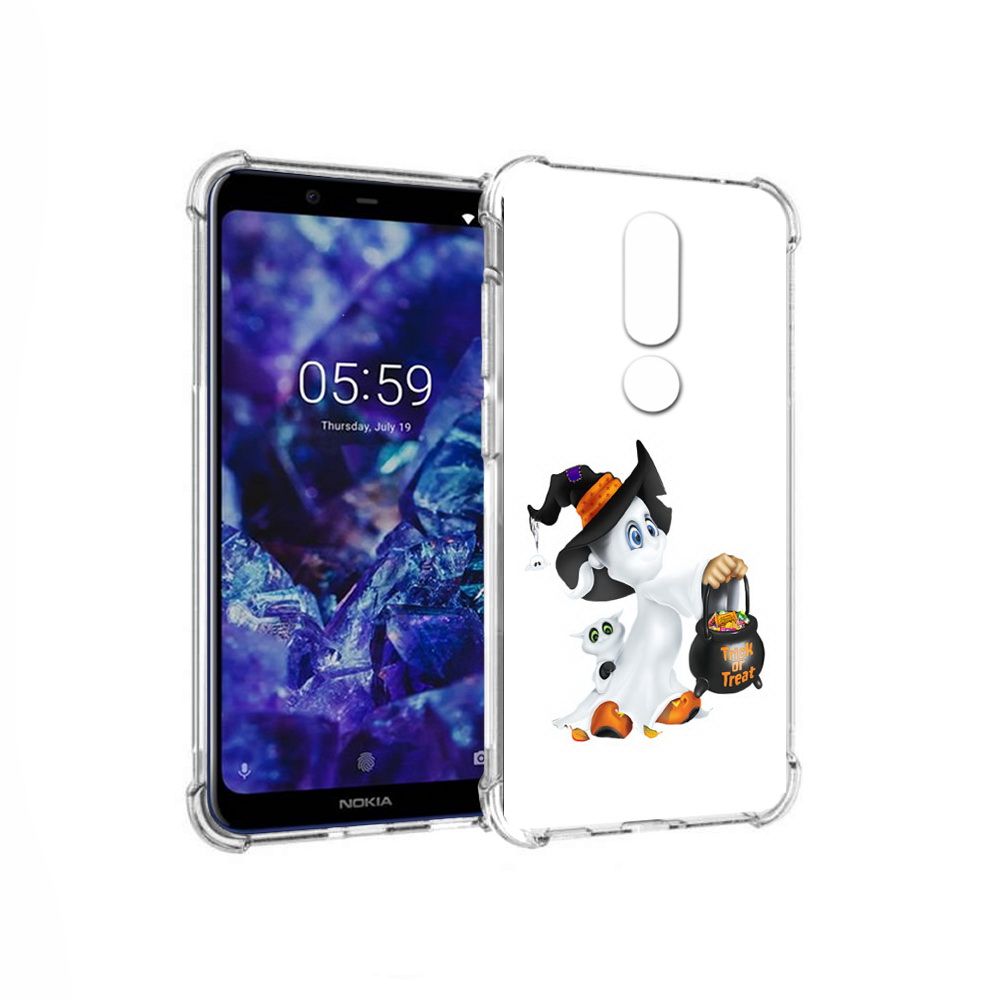 

Чехол MyPads Tocco для Nokia 5.1 Plus Маленький призрак (PT119548.120.113), Прозрачный, Tocco