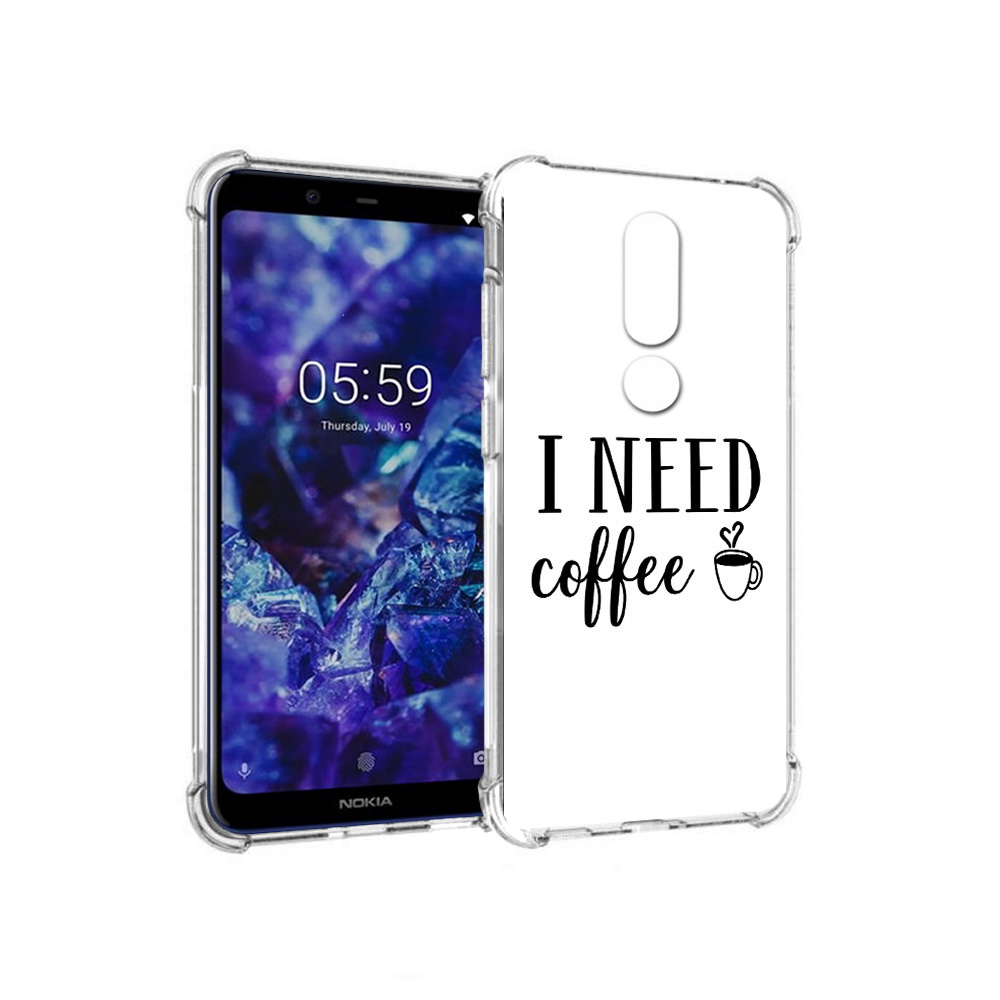 

Чехол MyPads Tocco для Nokia 5.1 Plus Мне нужен кофе (PT119548.120.121), Прозрачный, Tocco