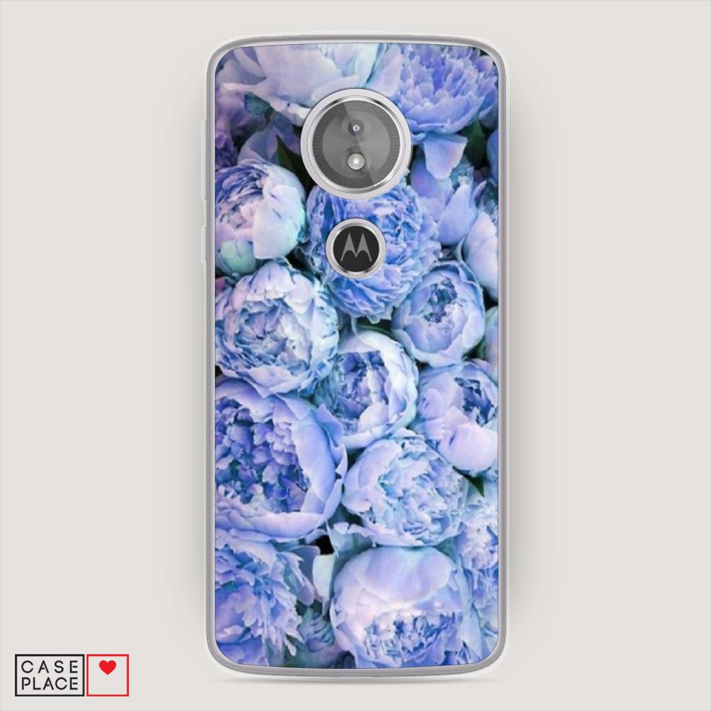 

Чехол Awog на Motorola Moto E5 / Моторола Мото E5 "Пионы голубые", Разноцветный, 241050-8