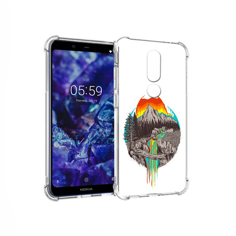 

Чехол MyPads Tocco для Nokia 5.1 Plus Радужный водопад (PT119548.120.144), Прозрачный, Tocco