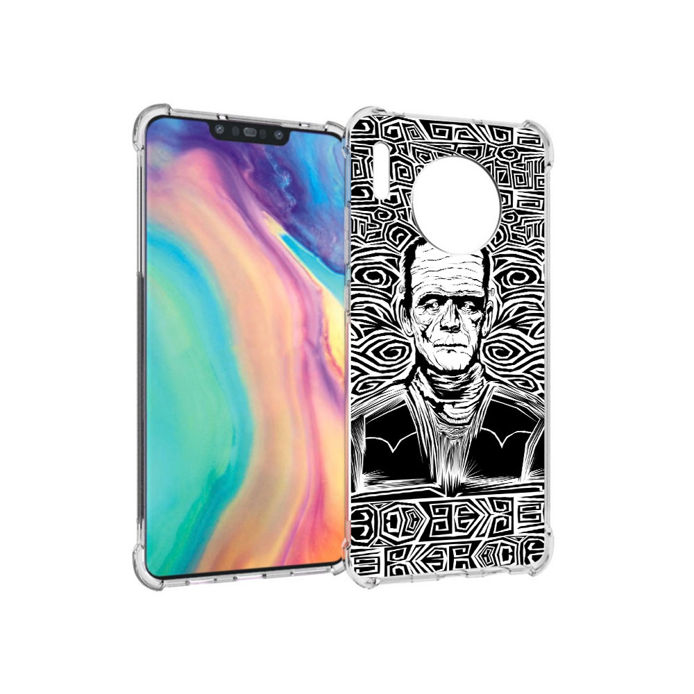 

Чехол MyPads Tocco для Huawei Mate 30 франкенштейн черно белый, Прозрачный, Tocco