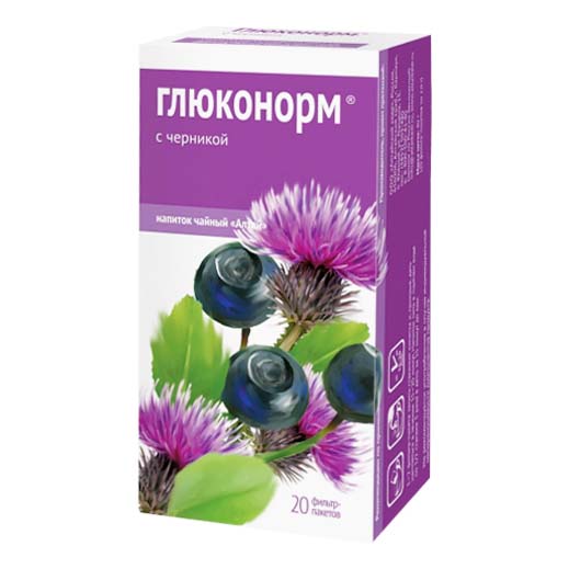 Чайный напиток Алтайский Кедр черника листовой пакетированный 20х2 г