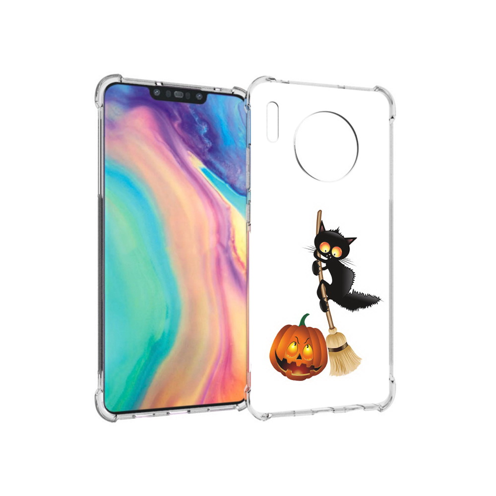 

Чехол MyPads Tocco для Huawei Mate 30 хэлуинский котик, Прозрачный, Tocco