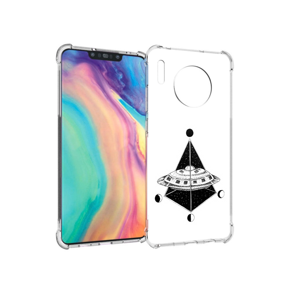 

Чехол MyPads Tocco для Huawei Mate 30 черно белая летающая тарелка, Прозрачный, Tocco