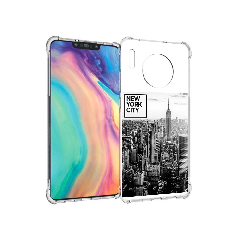 

Чехол MyPads Tocco для Huawei Mate 30 черно белый ньюерк, Прозрачный, Tocco