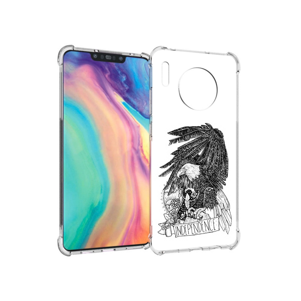 

Чехол MyPads Tocco для Huawei Mate 30 черно белый сокол, Прозрачный, Tocco