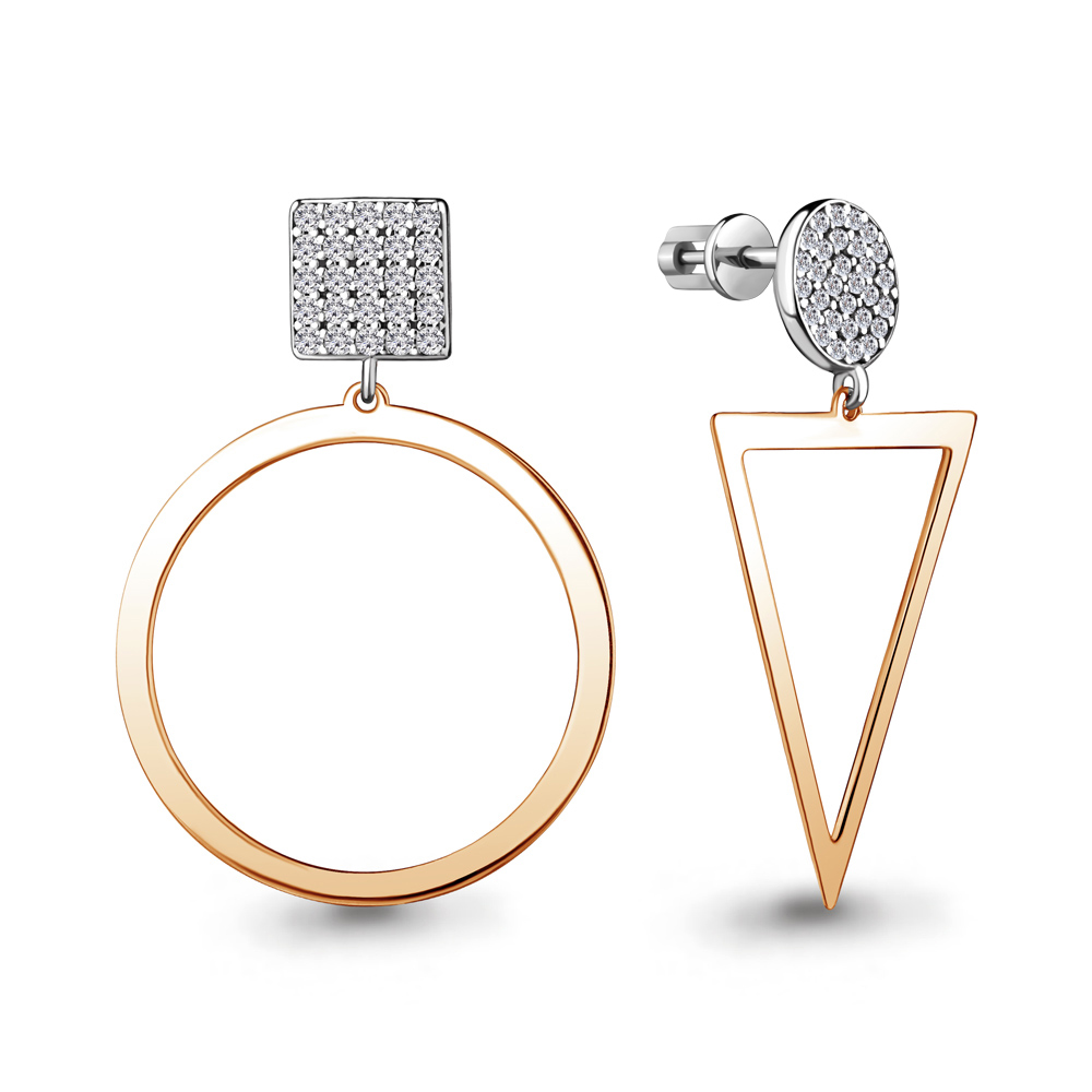 

Серьги подвески из серебра с фианитом Aquamarine 48749А_925_з, 48749А_925_з