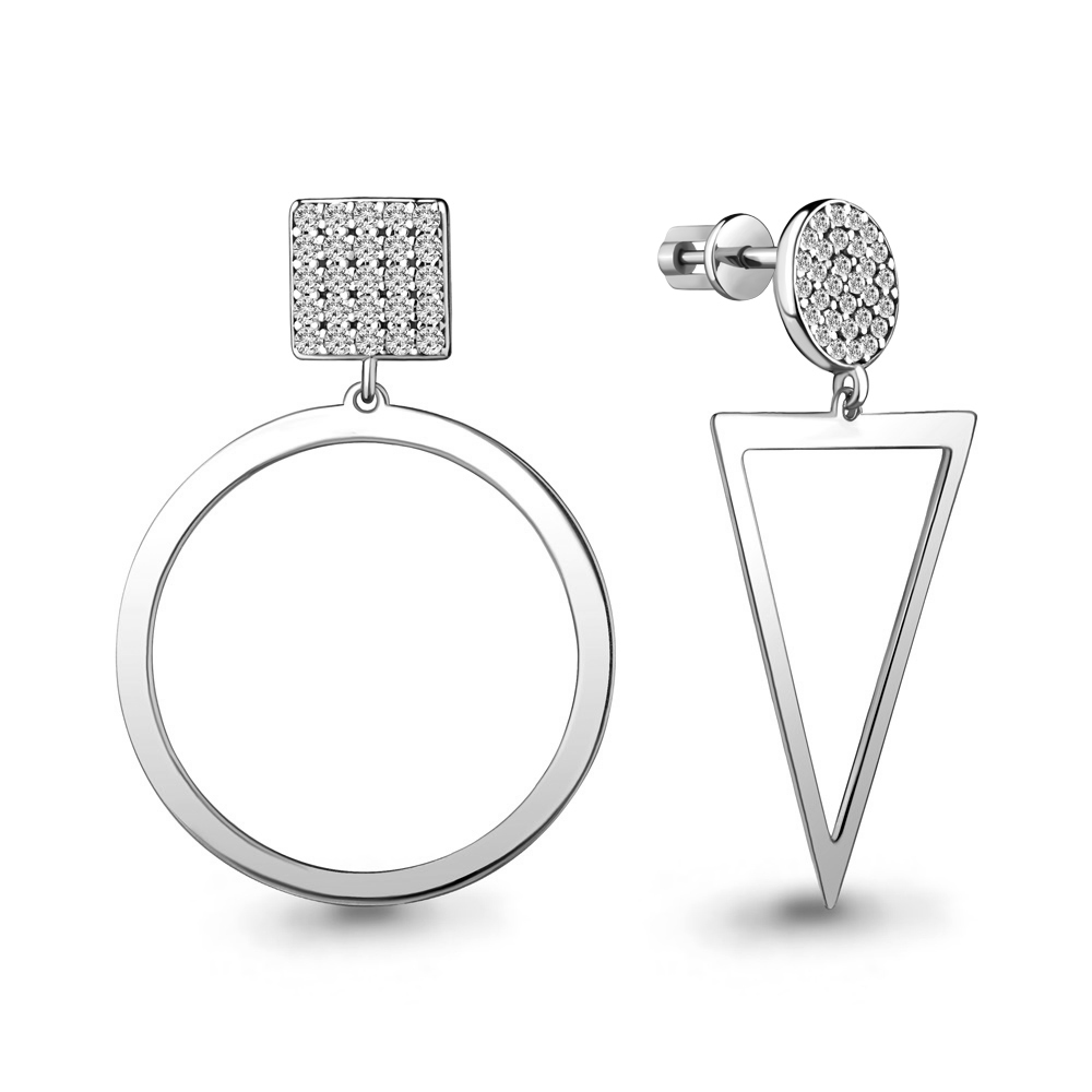 

Серьги подвески из серебра с фианитом Aquamarine 48749А_925_р, 48749А_925_р