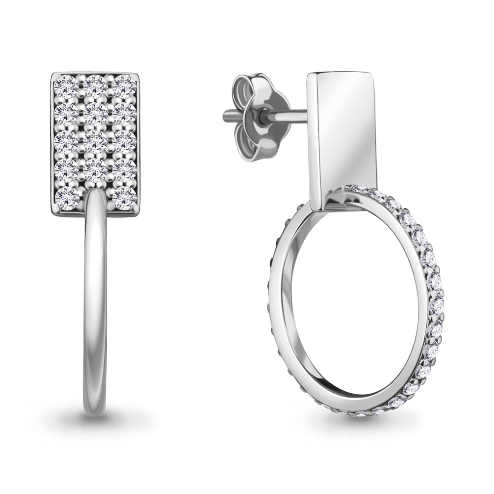 

Серьги подвески из серебра с фианитом Aquamarine 48750А_925_р, 48750А_925_р