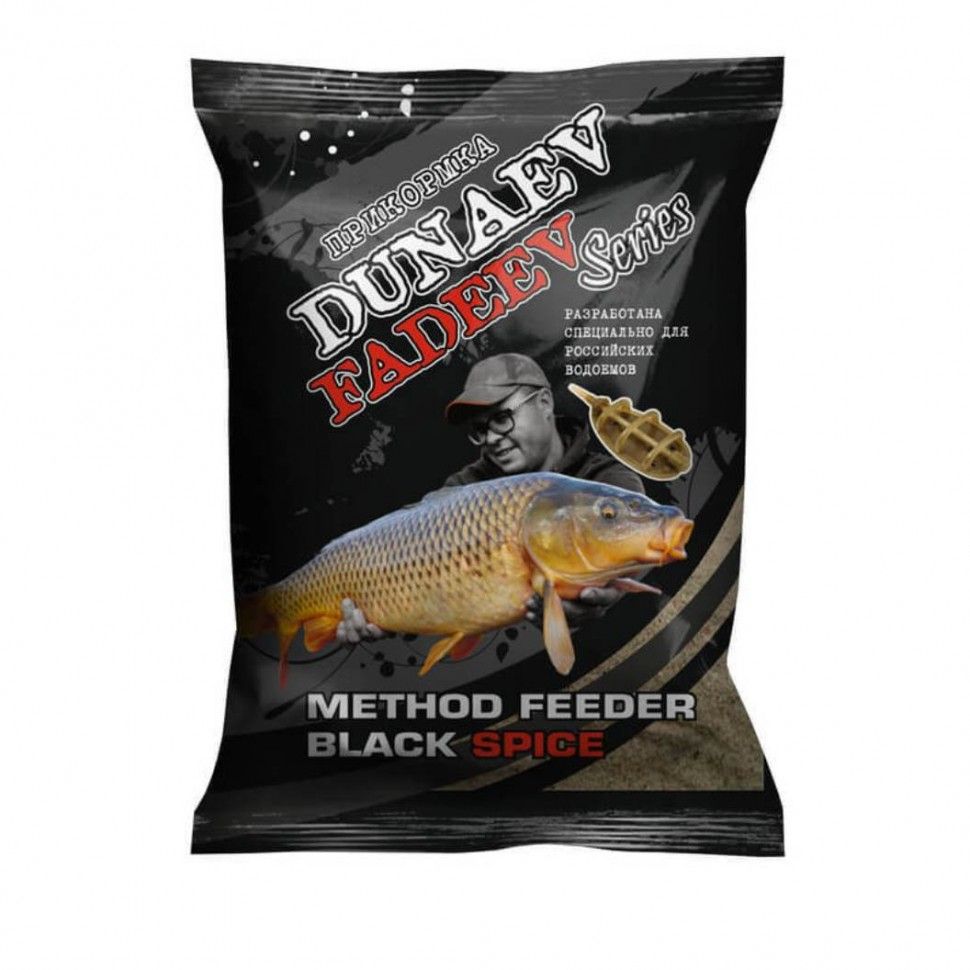 

Прикормка DUNAEV FADEEV Feeder Method Black Spice (1кг), Черный