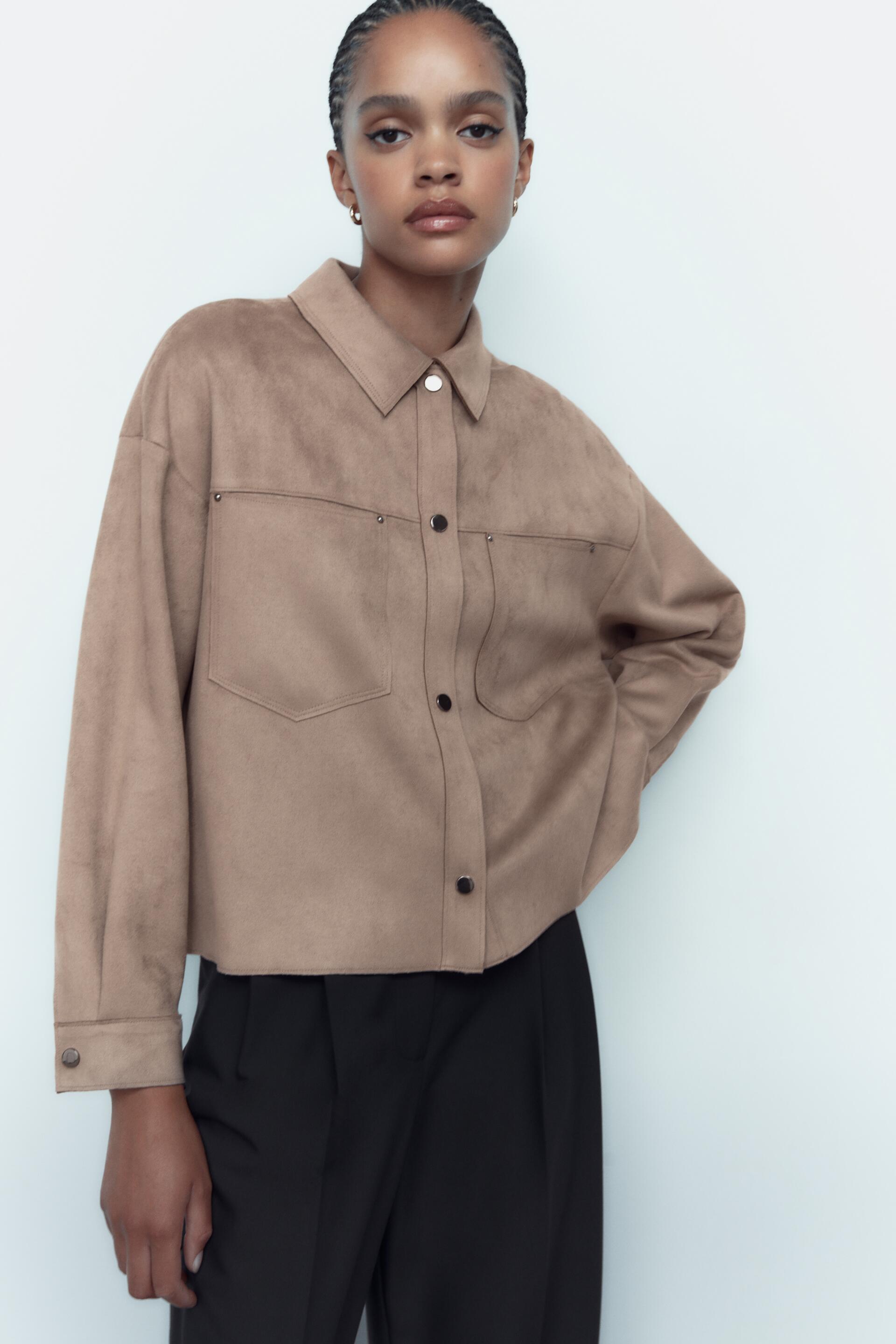 

Рубашка женская ZARA 04968221 коричневая S (доставка из-за рубежа), 04968221