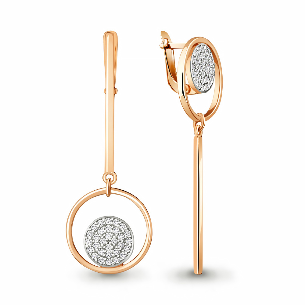 

Серьги подвески из серебра с фианитом Aquamarine 48753А_925_з, 48753А_925_з