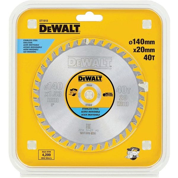 фото Пильный диск dewalt metal cutting dt1918-qz, 140/20 мм.