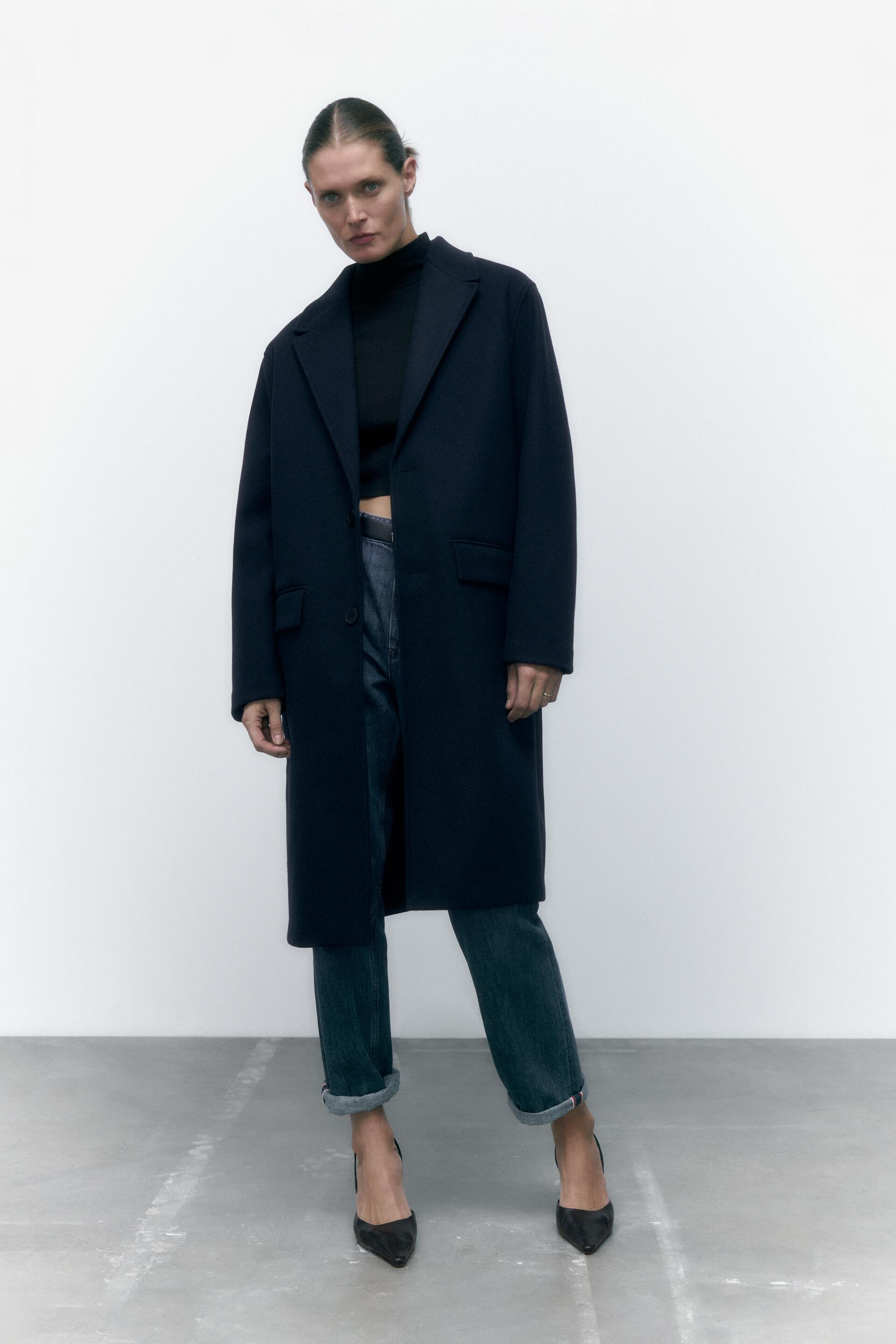 

Пальто женское ZARA 05070418 синее L (доставка из-за рубежа), 05070418