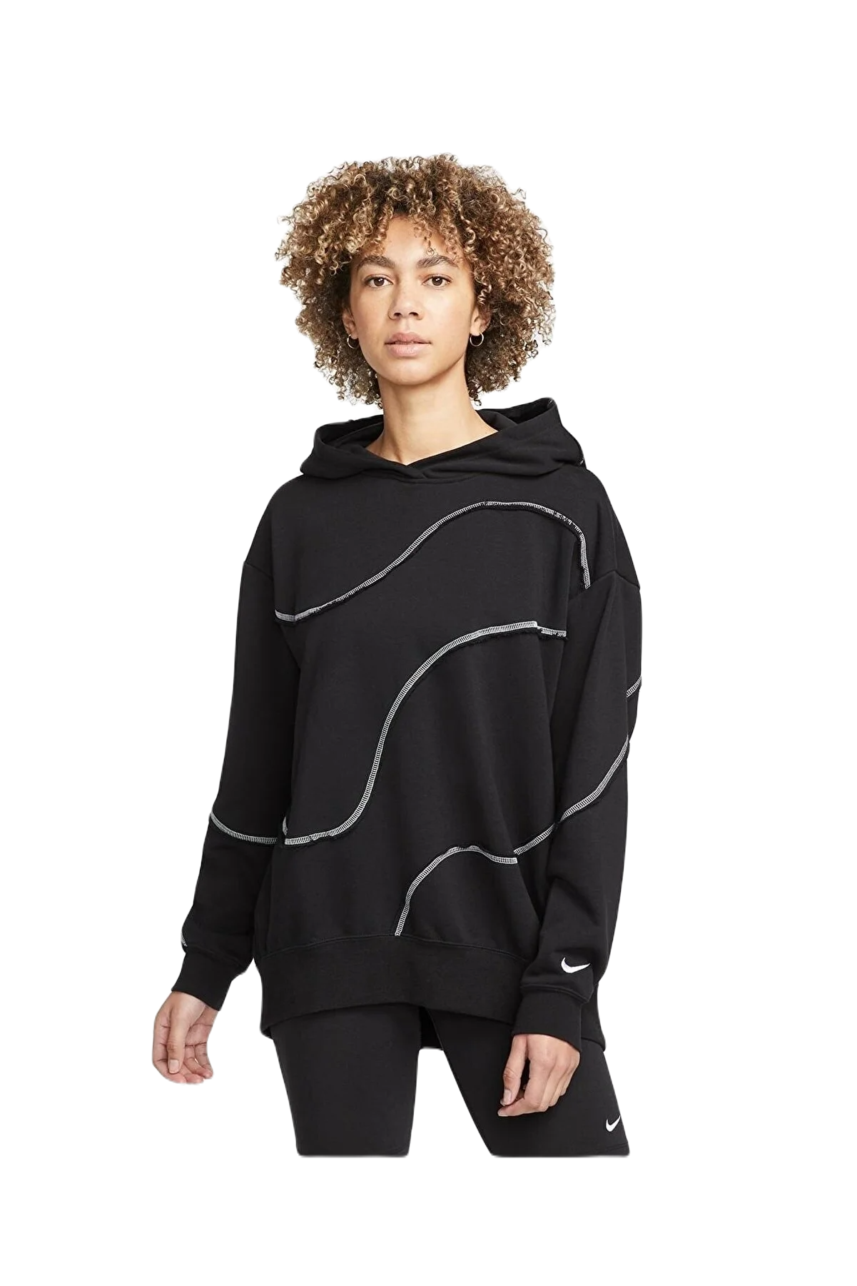 Худи женское Nike Sportswear Fleece Swirl DM6644-010 черное 44 7775₽