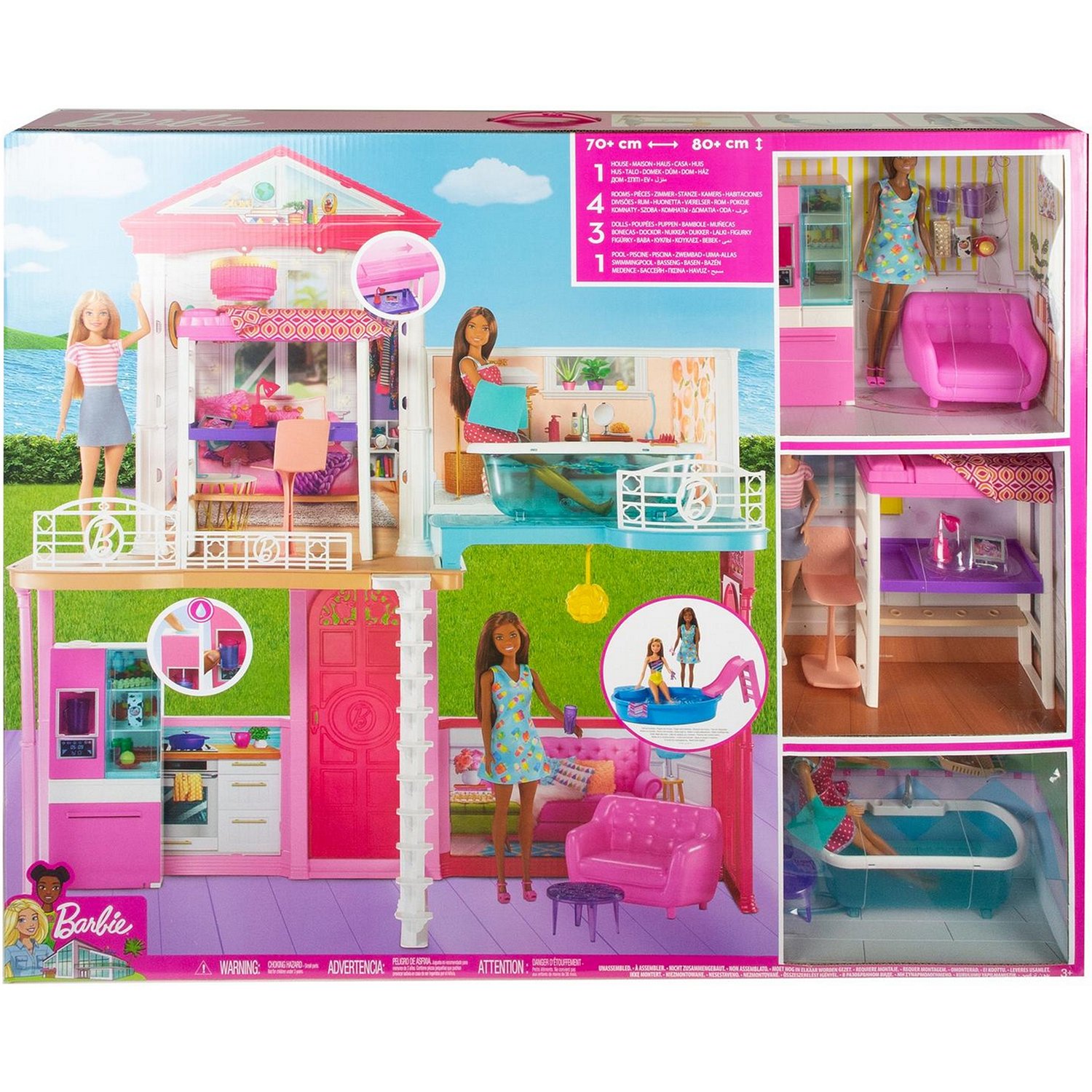 фото Barbie игровой набор дом+куклы +аксессуары glh56