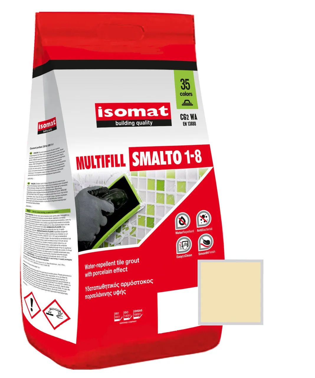 Затирка полимерцементная ISOMAT MULTIFILL SMALTO 1-8 № 16 Светлая 2кг 51151602 матирующая пудра тон 03 светлая охра