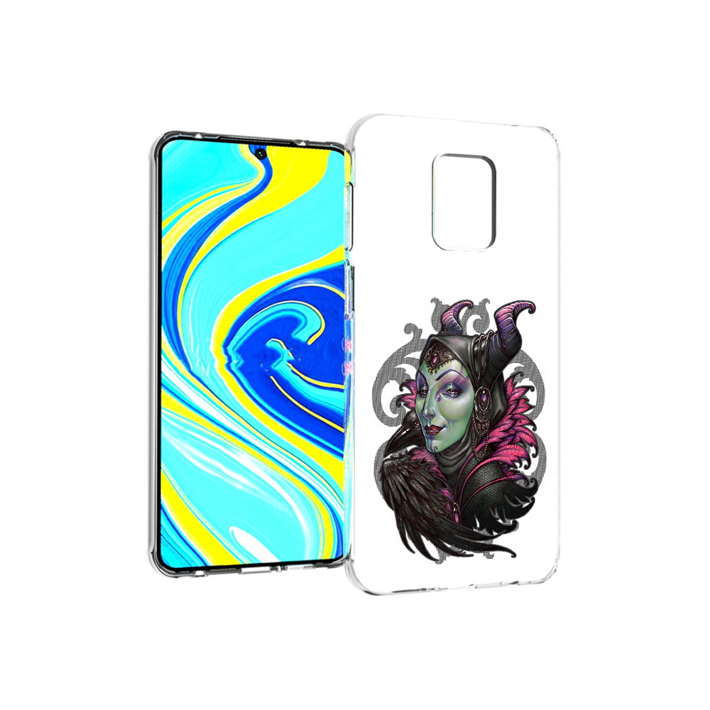 Чехол MyPads Tocco для Xiaomi Redmi Note 9 Pro зеленая девушка с вороном
