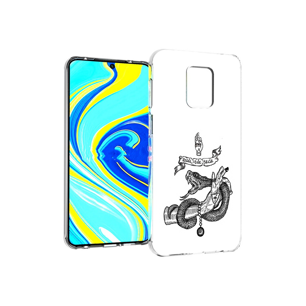 

Чехол MyPads Tocco для Xiaomi Redmi Note 9 Pro змея на руке рисунок (PT146368.268.366), Прозрачный, Tocco