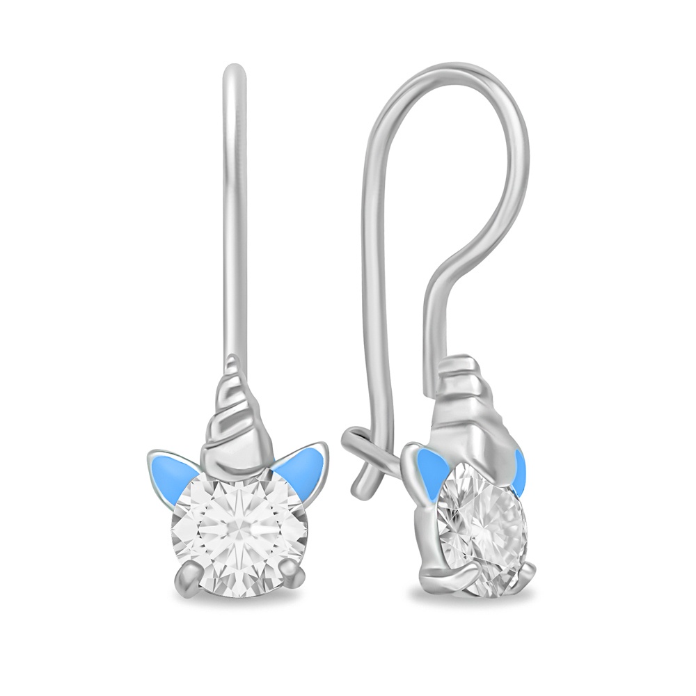 

Серьги из серебра 585Gold 902000805, эмаль/фианит, 902000805
