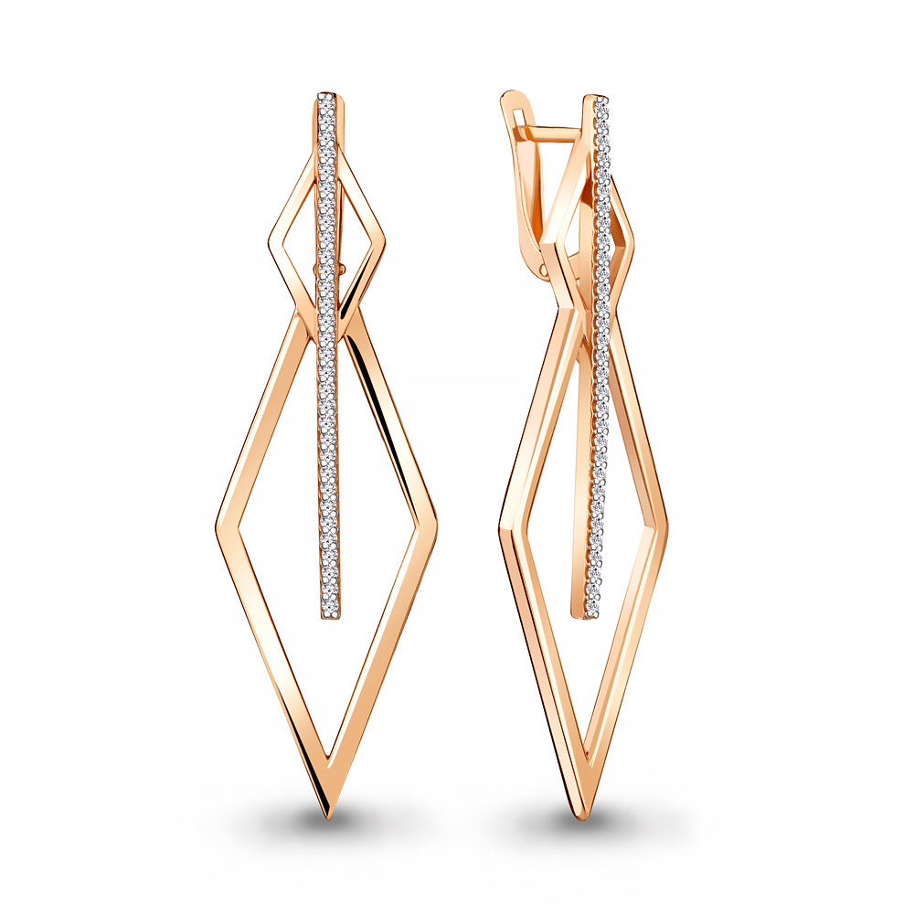 

Серьги из серебра с фианитом Aquamarine 48764А_925_з, 48764А_925_з