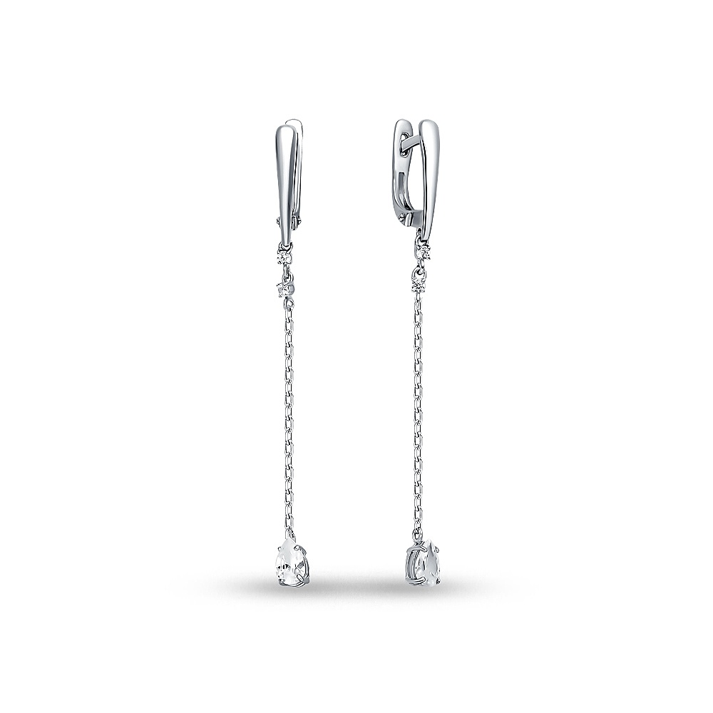 

Серьги подвески из серебра 585Gold 702010551, фианит, 702010551