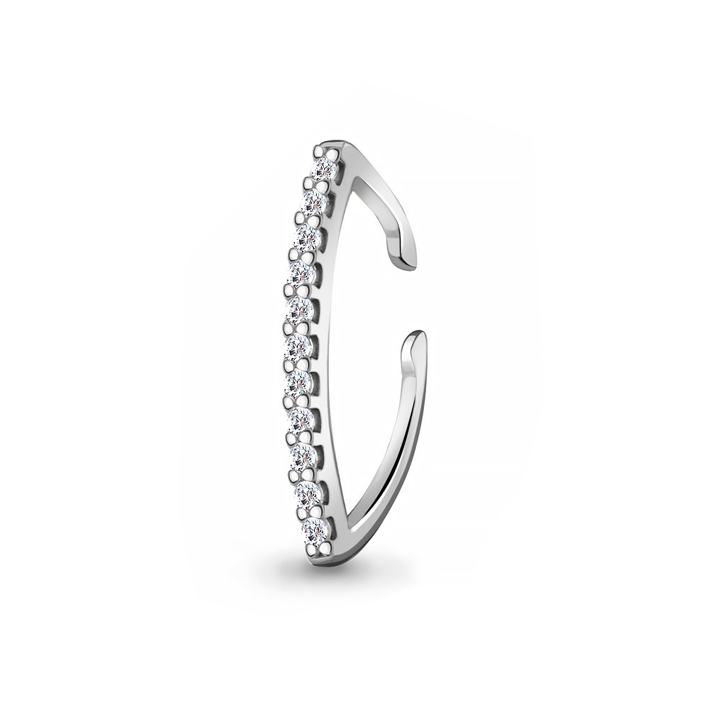

Моносерьга кафф из серебра с фианитом Aquamarine 48769А_925_р, 48769А_925_р