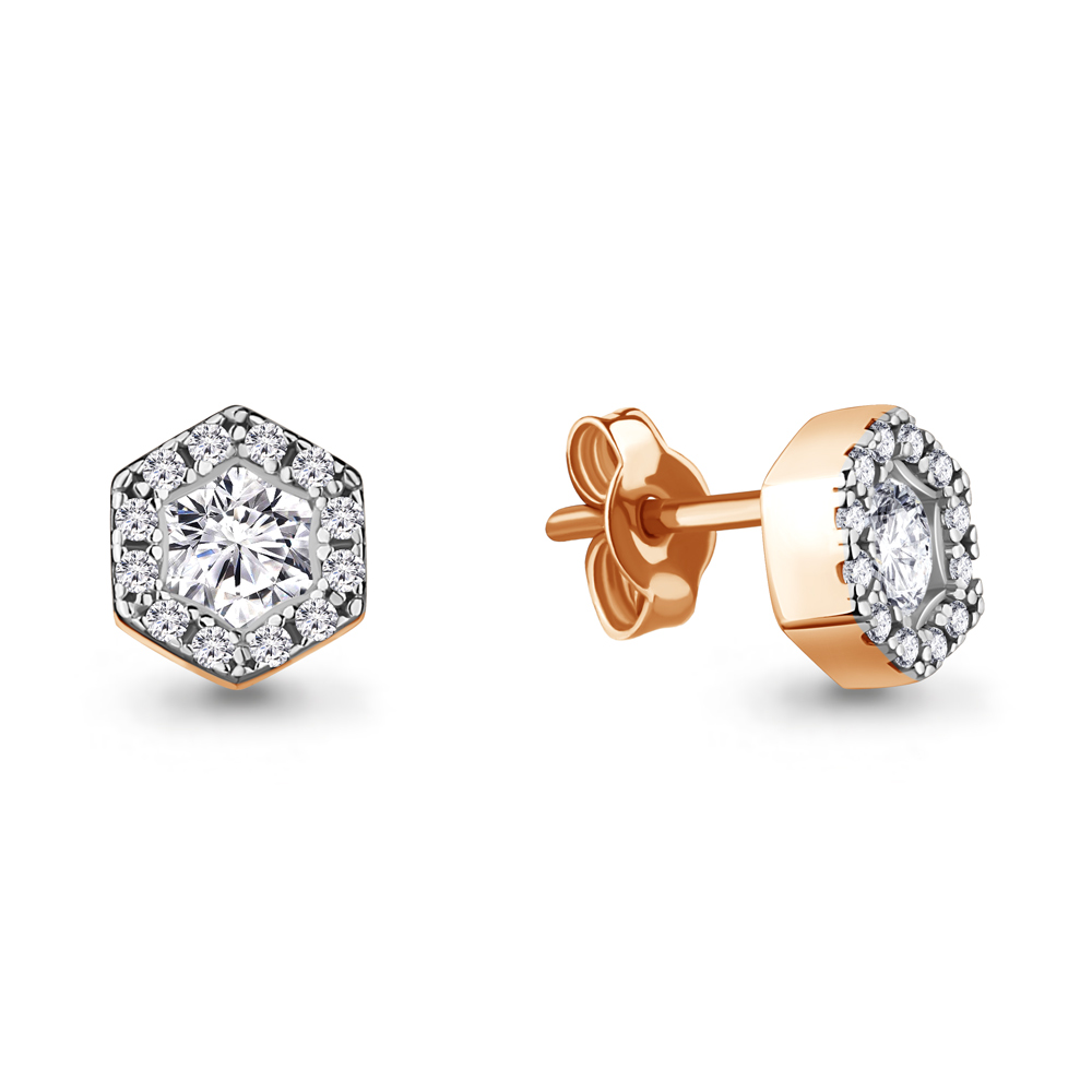 

Серьги-пусеты из серебра с фианитом Aquamarine 48774А_925_з, 48774А_925_з