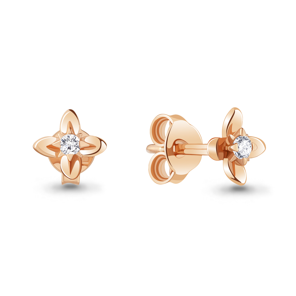

Серьги-пусеты из серебра с фианитом Aquamarine 48776А_925_з, 48776А_925_з