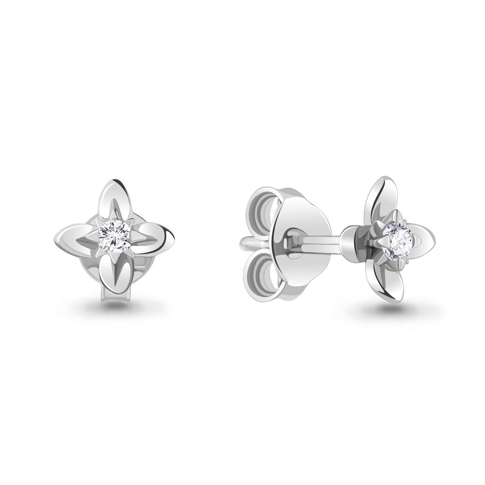 

Серьги-пусеты из серебра с фианитом Aquamarine 48776А_925_р, 48776А_925_р