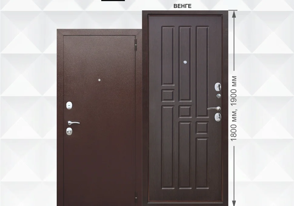 

Дверь мет. Гарда mini 860х1800 Л Металл/ВЕНГЕ МДФ