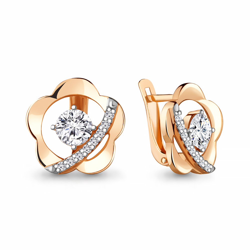 

Серьги из серебра с фианитом Aquamarine 48778А_925_з, 48778А_925_з