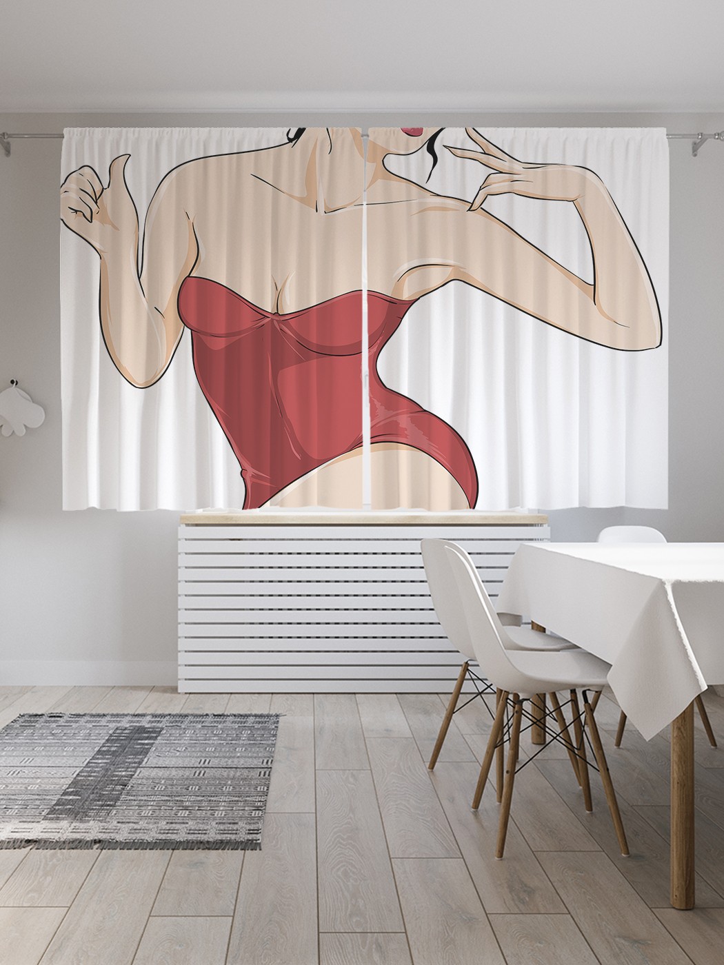 фото Классические шторы joyarty "слитный купальник", серия oxford delux, 2 полотна 145x180 см