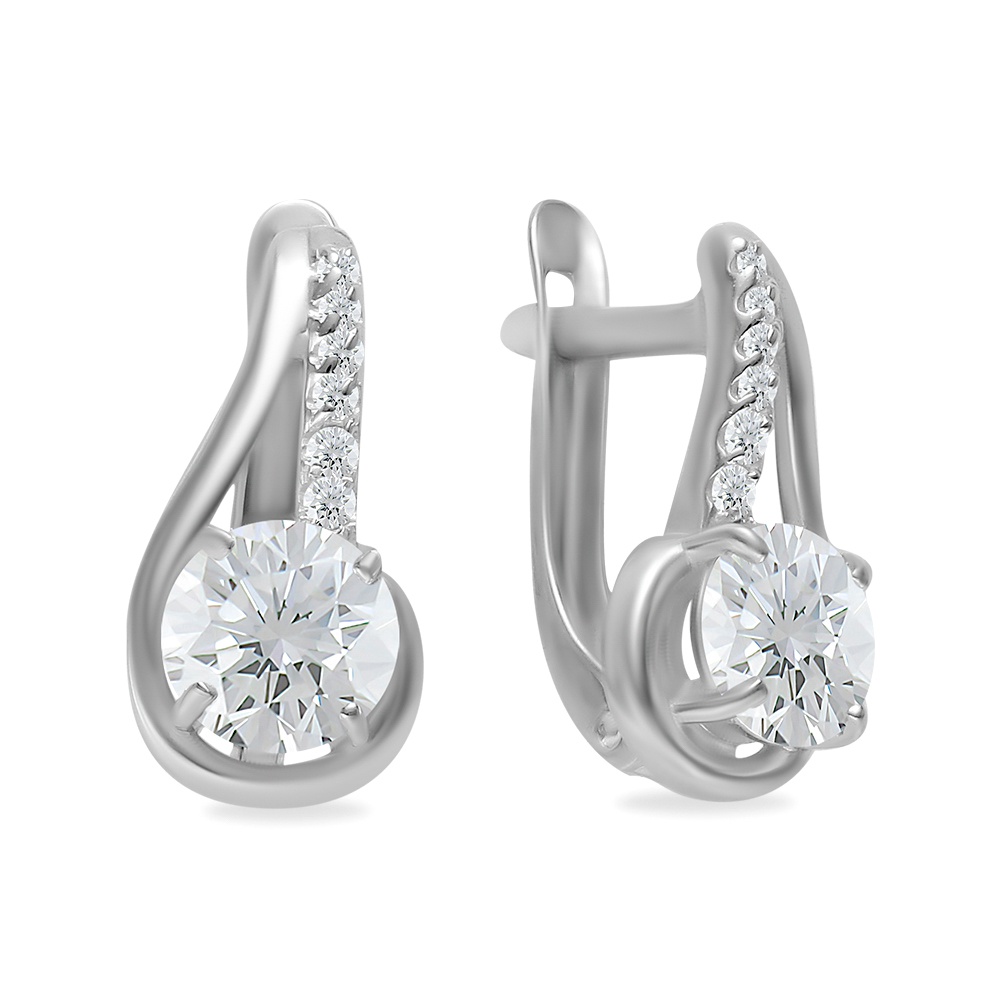 

Серьги из серебра 585Gold 702010570, фианит, 702010570