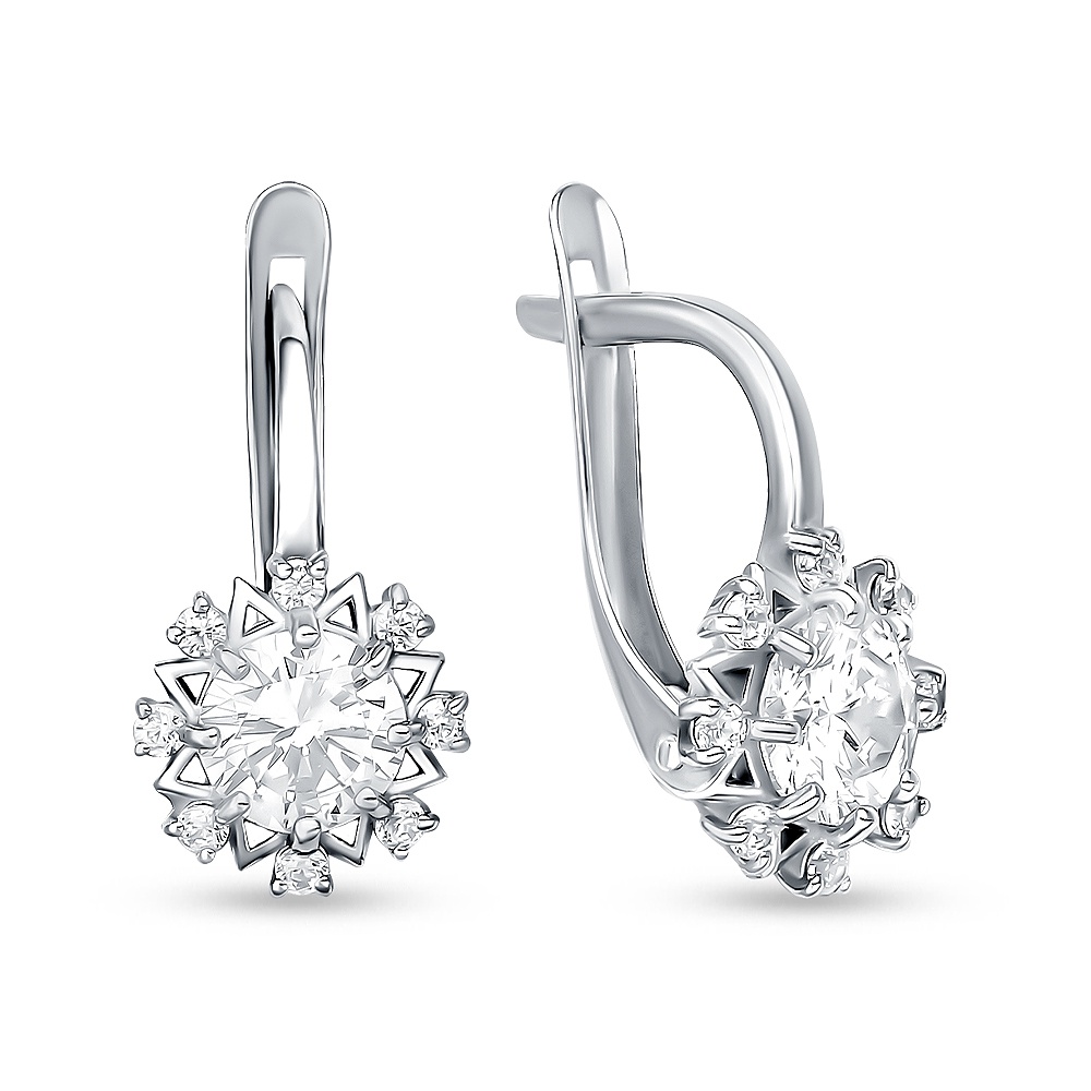 

Серьги из серебра 585Gold 702010549, фианит, 702010549