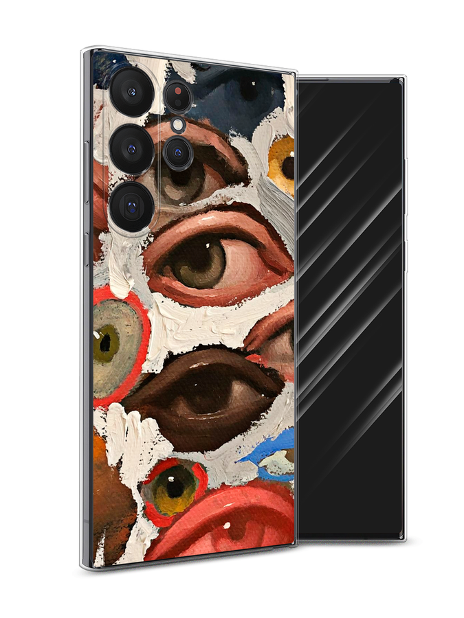 

Чехол Awog на Samsung Galaxy S23 Ultra 5G "Глаза масляная живопись", Серый;бежевый;красный, 2107550-7