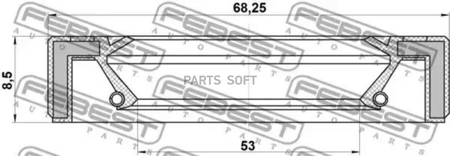 

FEBEST 95GAY55680808L САЛЬНИК ПРИВОДА 55X68X8.5