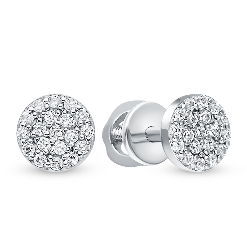 

Серьги пусеты из серебра 585Gold 702010642, фианит, 702010642